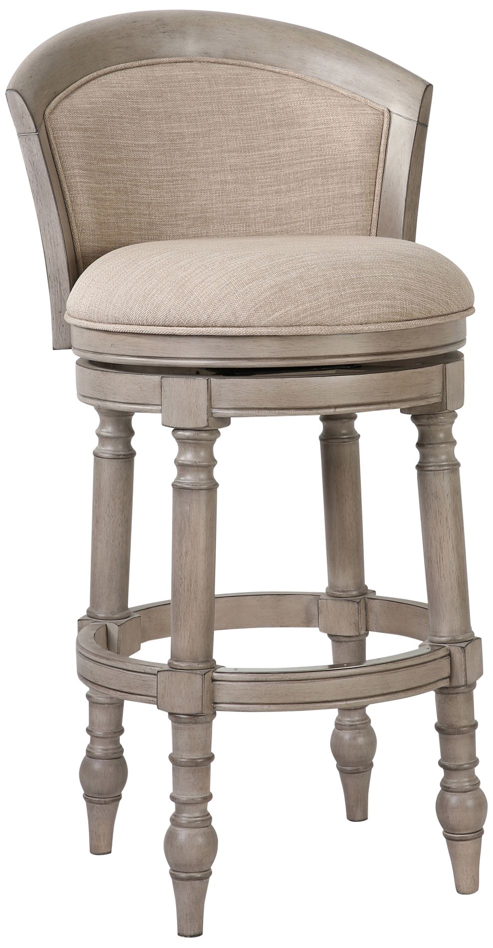Image 2 Emily 31" Beige Santon Linen Fabric Swivel Bar Stool