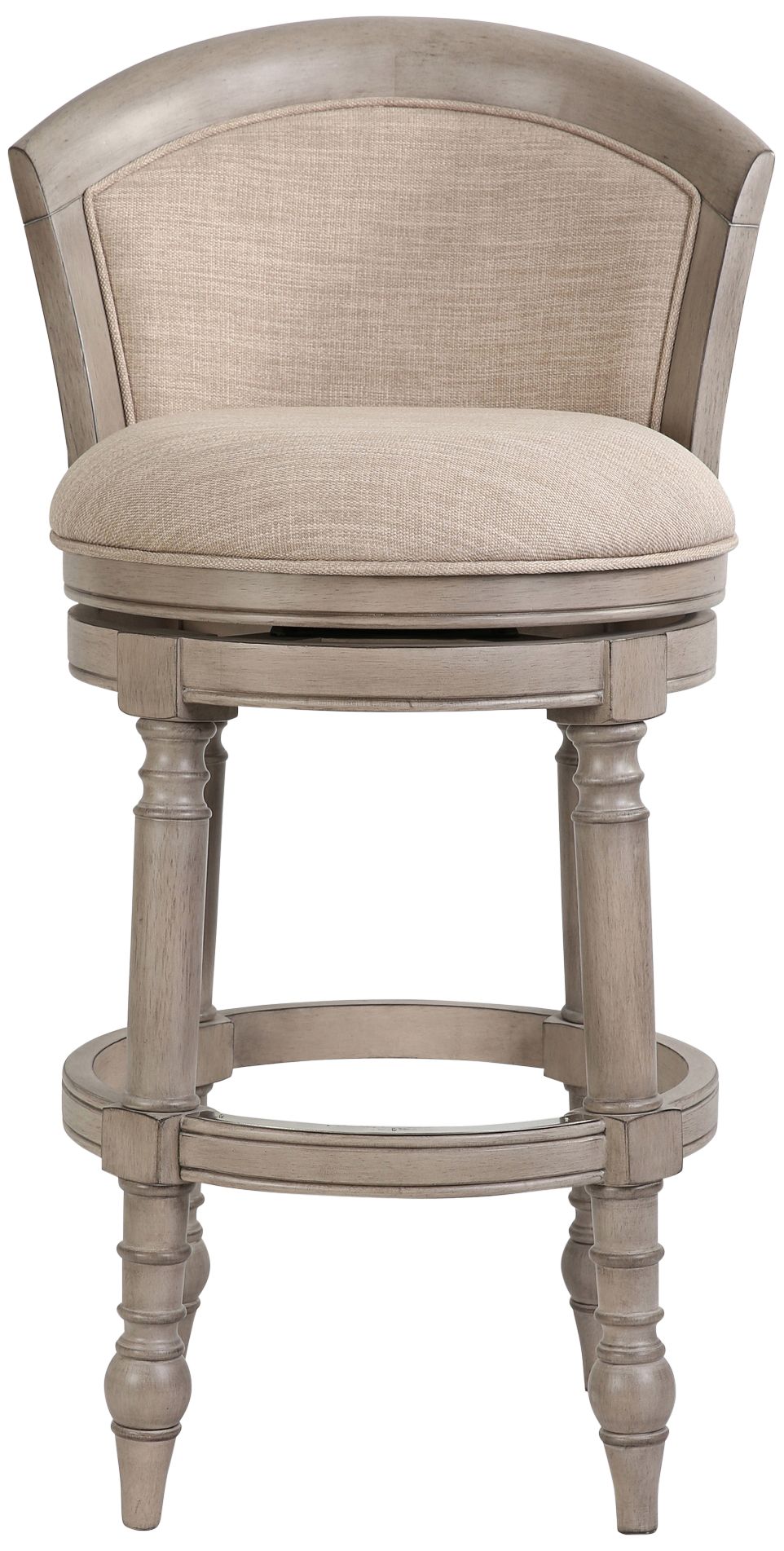 Image 4 Emily 31" Beige Santon Linen Fabric Swivel Bar Stool more views