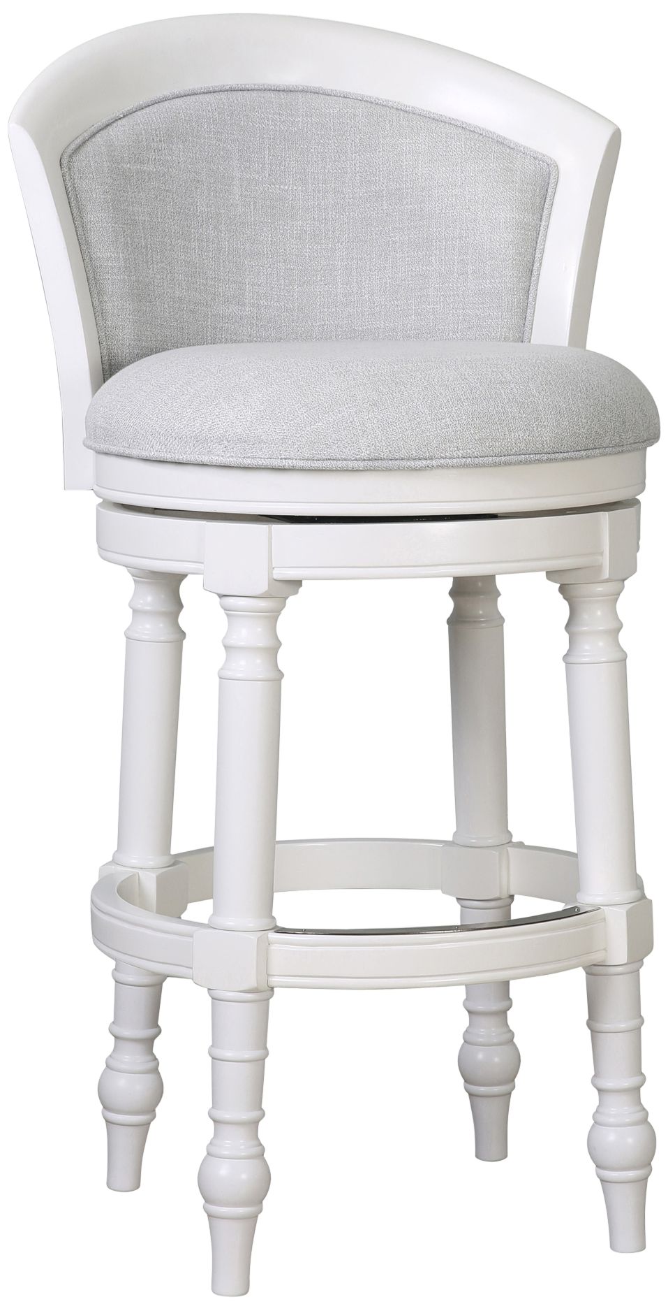Image 2 Emily 31" Light Gray Fabric Swivel Bar Stool