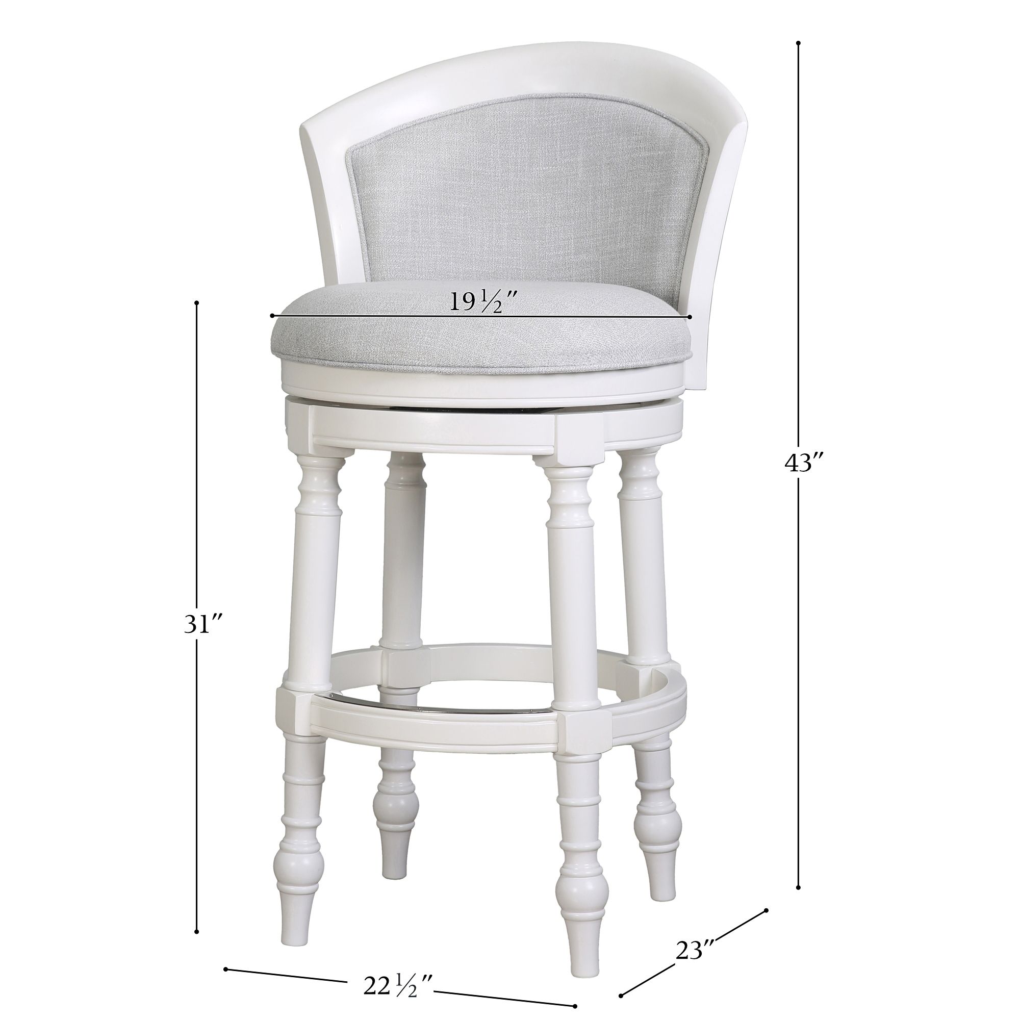 Image 7 Emily 31" Light Gray Fabric Swivel Bar Stool more views