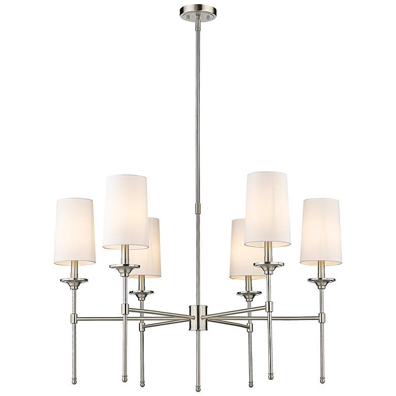 Image 2 Emily 38" Wide Brushed Nickel 6-Light Chandelier