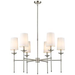 Emily 38" Wide Brushed Nickel 6-Light Chandelier