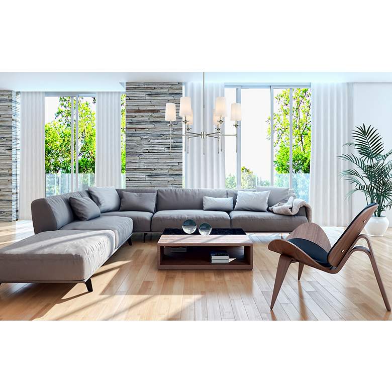 Image 3 Emily 38" Wide Brushed Nickel 6-Light Chandelier more views