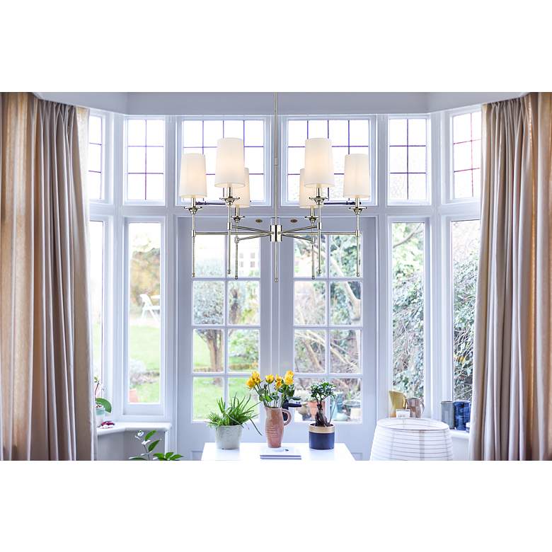 Image 4 Emily 38" Wide Brushed Nickel 6-Light Chandelier more views