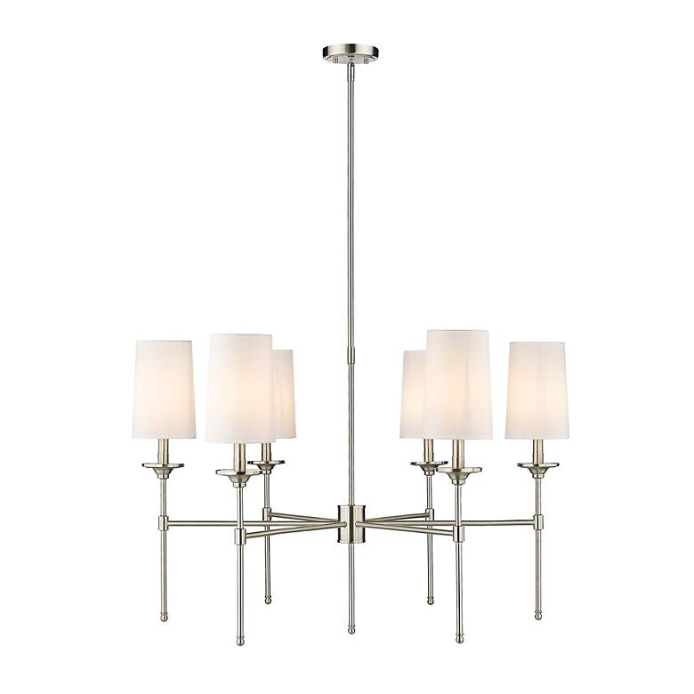 Image 5 Emily 38" Wide Brushed Nickel 6-Light Chandelier more views