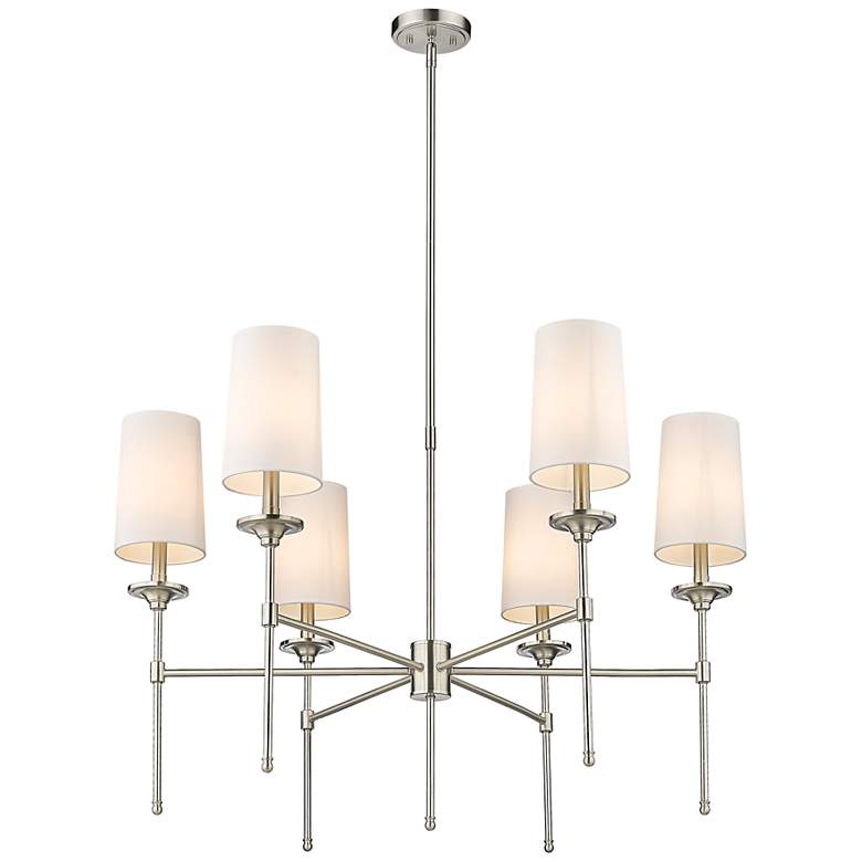 Image 6 Emily 38" Wide Brushed Nickel 6-Light Chandelier more views