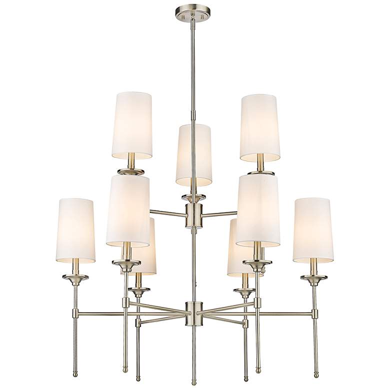 Image 1 Emily 38" Wide Brushed Nickel 9-Light Chandelier