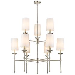 Emily 38" Wide Brushed Nickel 9-Light Chandelier
