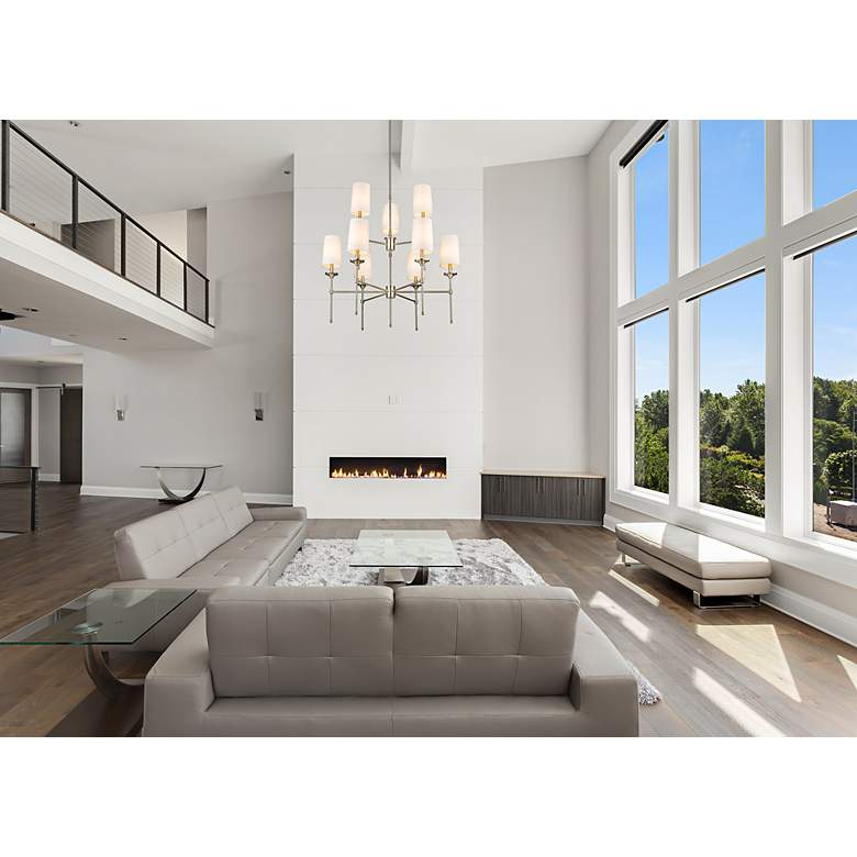 Image 2 Emily 38" Wide Brushed Nickel 9-Light Chandelier more views