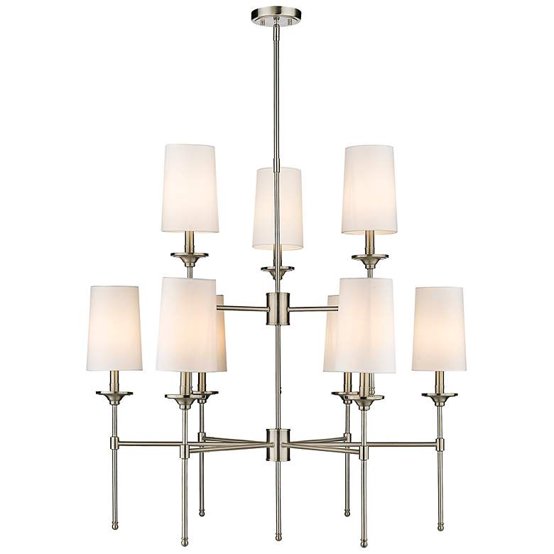 Image 4 Emily 38" Wide Brushed Nickel 9-Light Chandelier more views