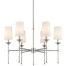 Emily 38" Wide Polished Nickel 6-Light Chandelier