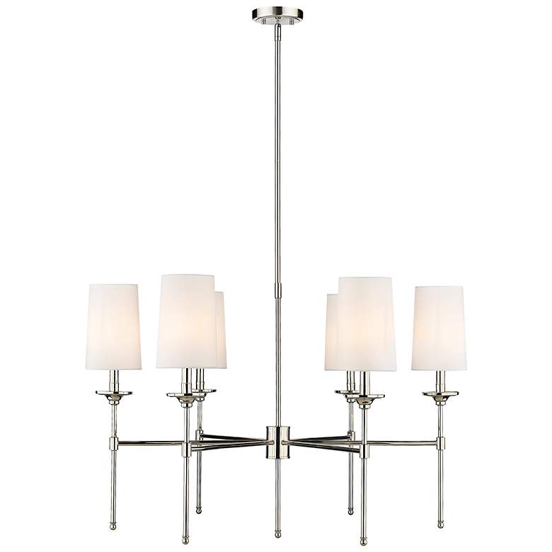 Image 5 Emily 38" Wide Polished Nickel 6-Light Chandelier more views