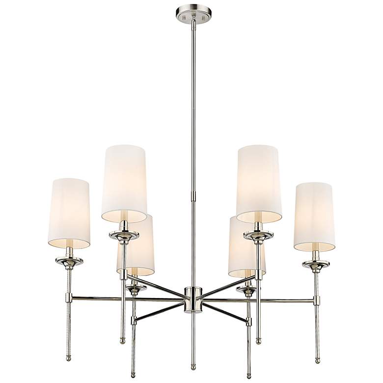 Image 6 Emily 38" Wide Polished Nickel 6-Light Chandelier more views