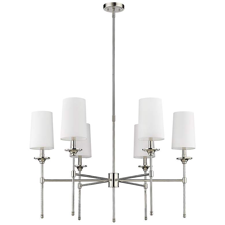 Image 7 Emily 38" Wide Polished Nickel 6-Light Chandelier more views