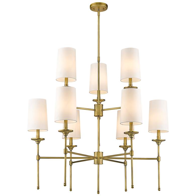 Image 1 Emily 38" Wide Rubbed Brass 9-Light Chandelier