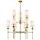 Emily 38" Wide Rubbed Brass 9-Light Chandelier