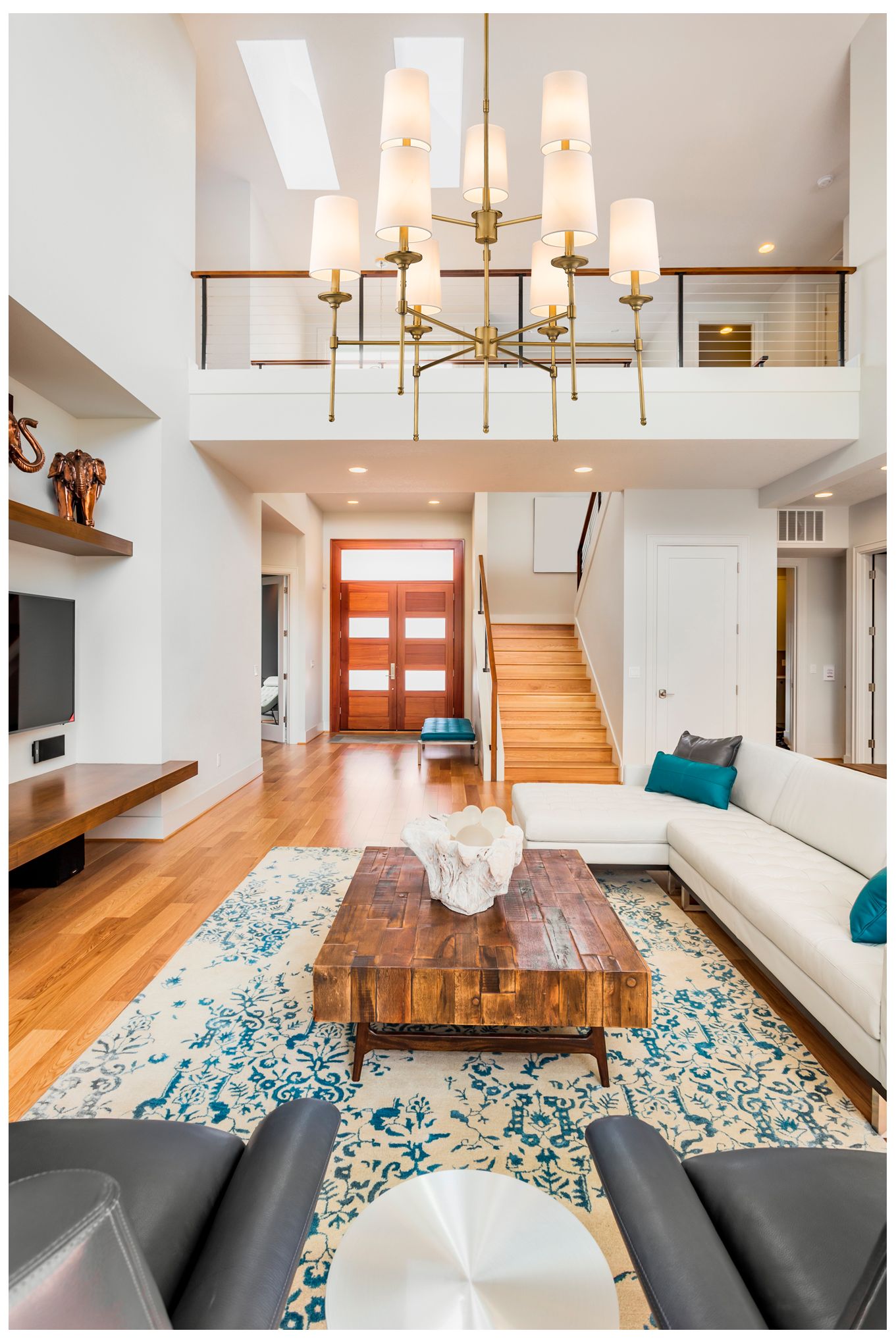 Image 2 Emily 38" Wide Rubbed Brass 9-Light Chandelier more views