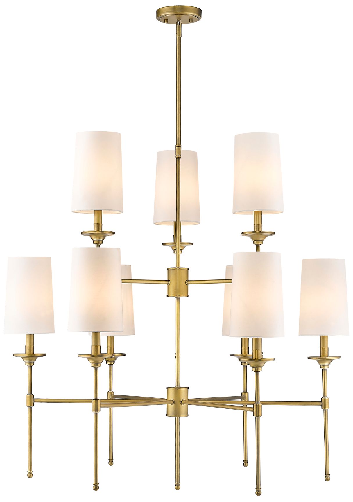 Image 4 Emily 38" Wide Rubbed Brass 9-Light Chandelier more views