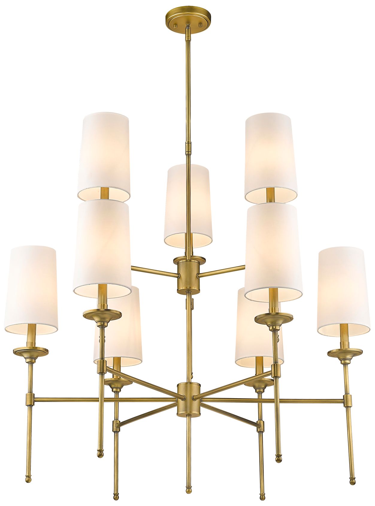 Image 5 Emily 38" Wide Rubbed Brass 9-Light Chandelier more views