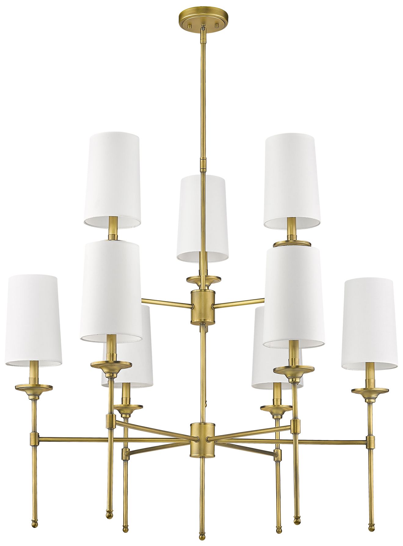 Image 7 Emily 38" Wide Rubbed Brass 9-Light Chandelier more views