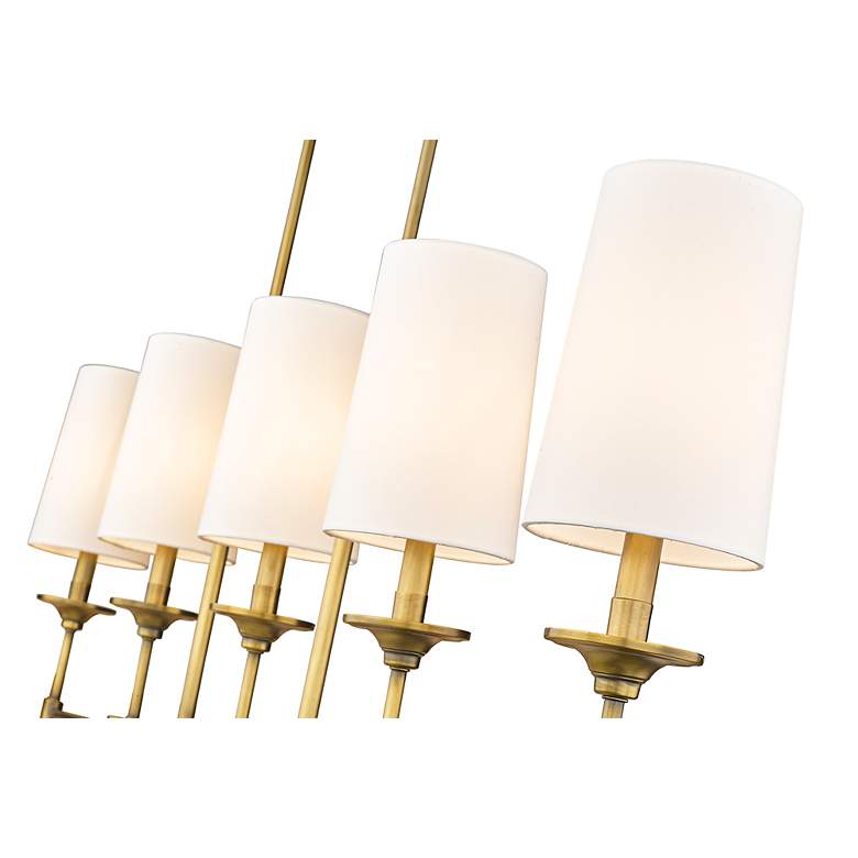 Image 5 Emily 51" Wide Rubbed Brass Steel 5-Light Linear Pendant more views