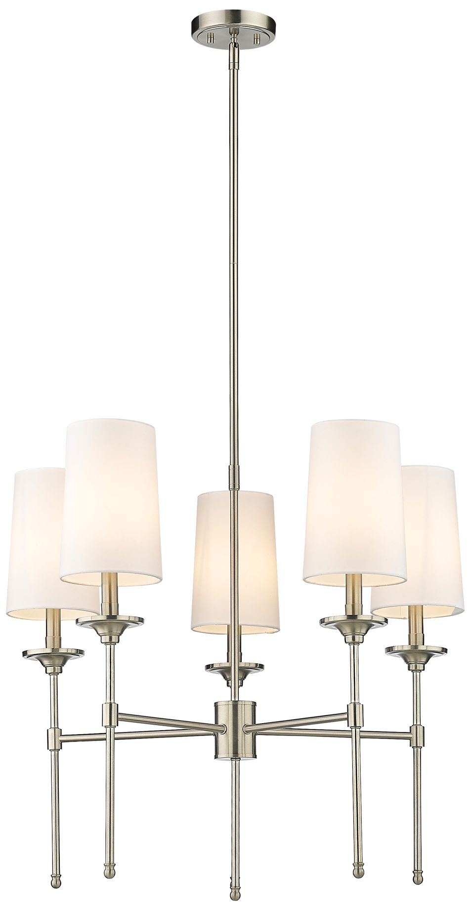 Emily by Z-Lite Brushed Nickel 28 inch 5 Light Chandelier