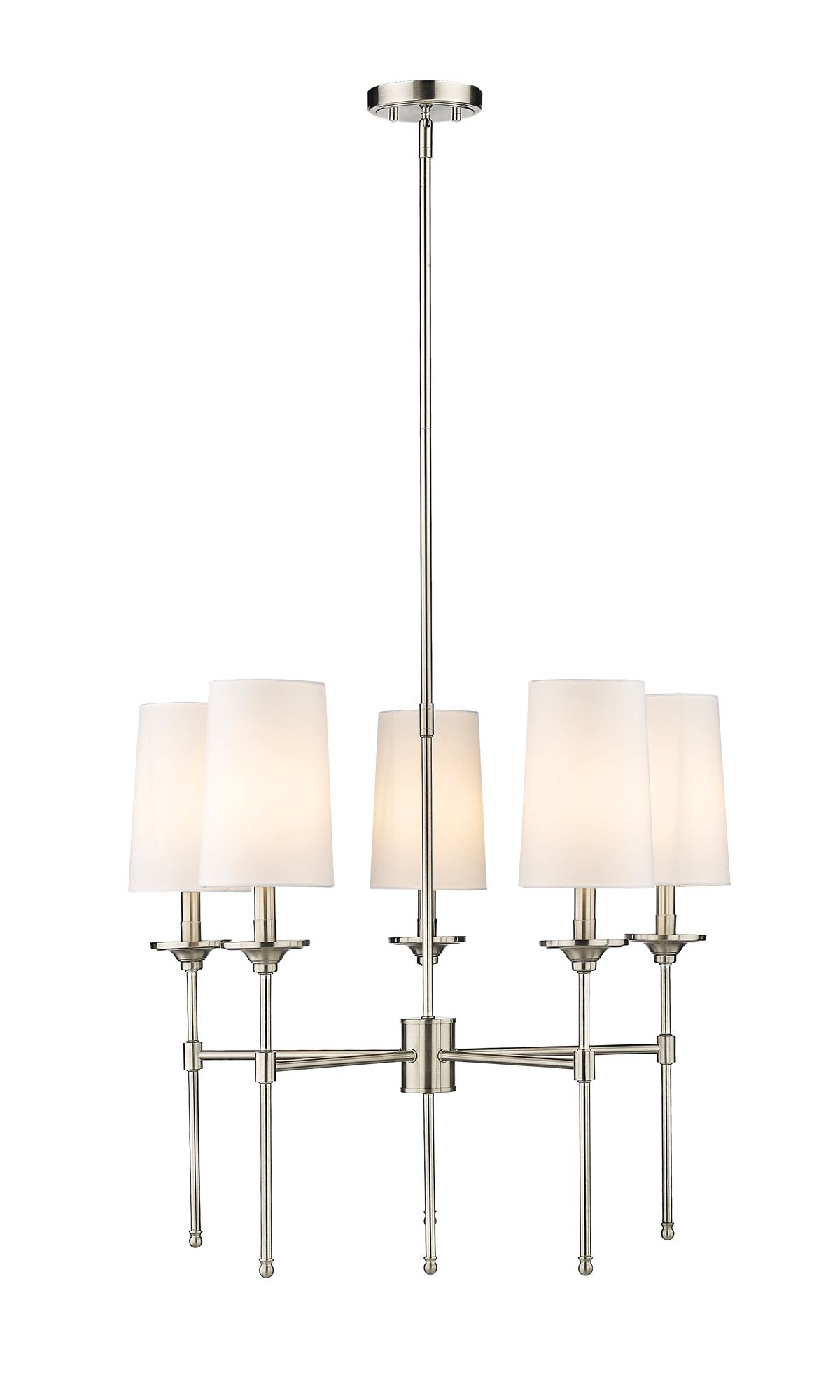 Image 4 Emily by Z-Lite Brushed Nickel 28 inch 5 Light Chandelier more views