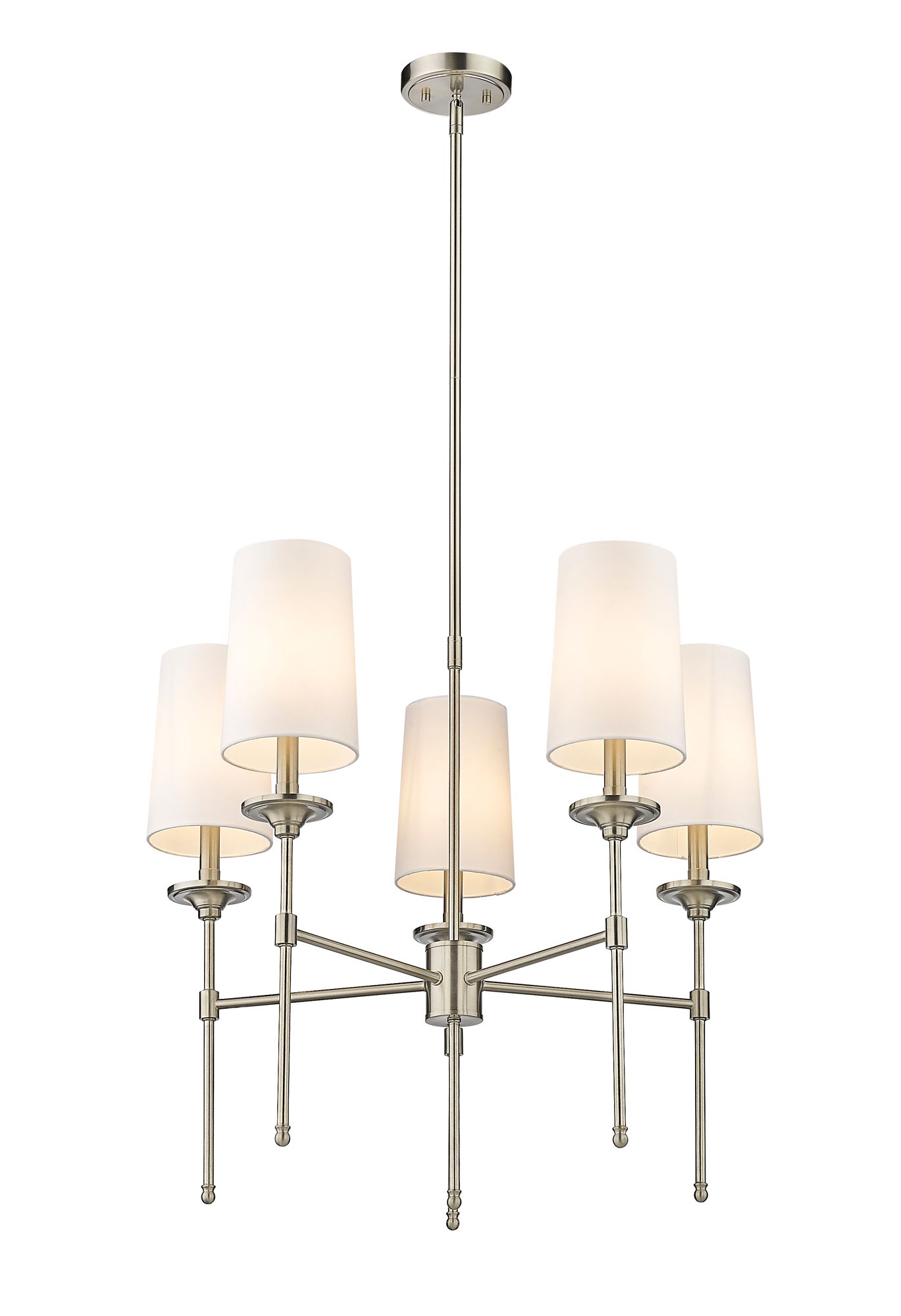 Image 5 Emily by Z-Lite Brushed Nickel 28 inch 5 Light Chandelier more views
