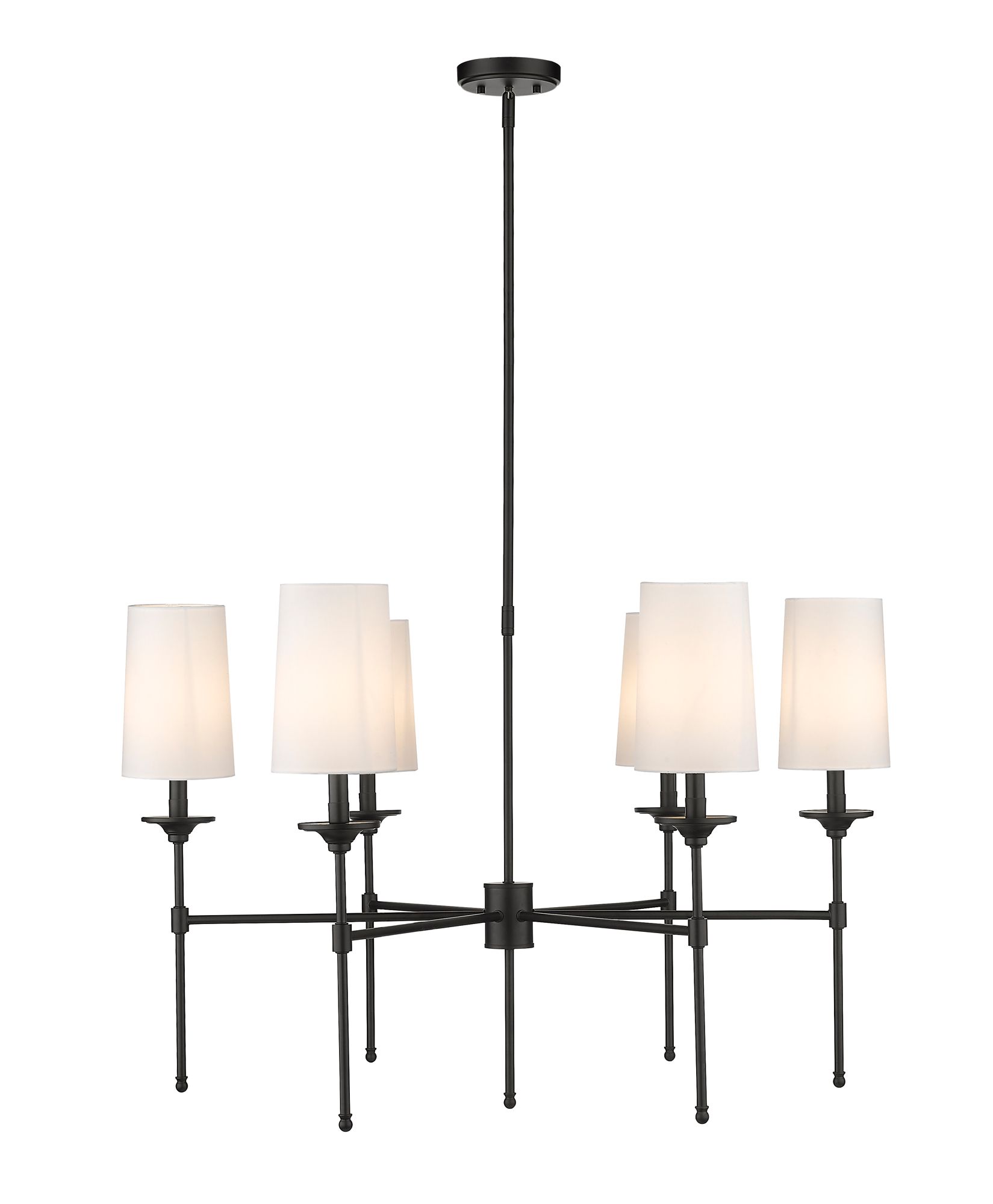 Image 4 Emily by Z-Lite Matte Black 38 inch 6 Light Chandelier more views