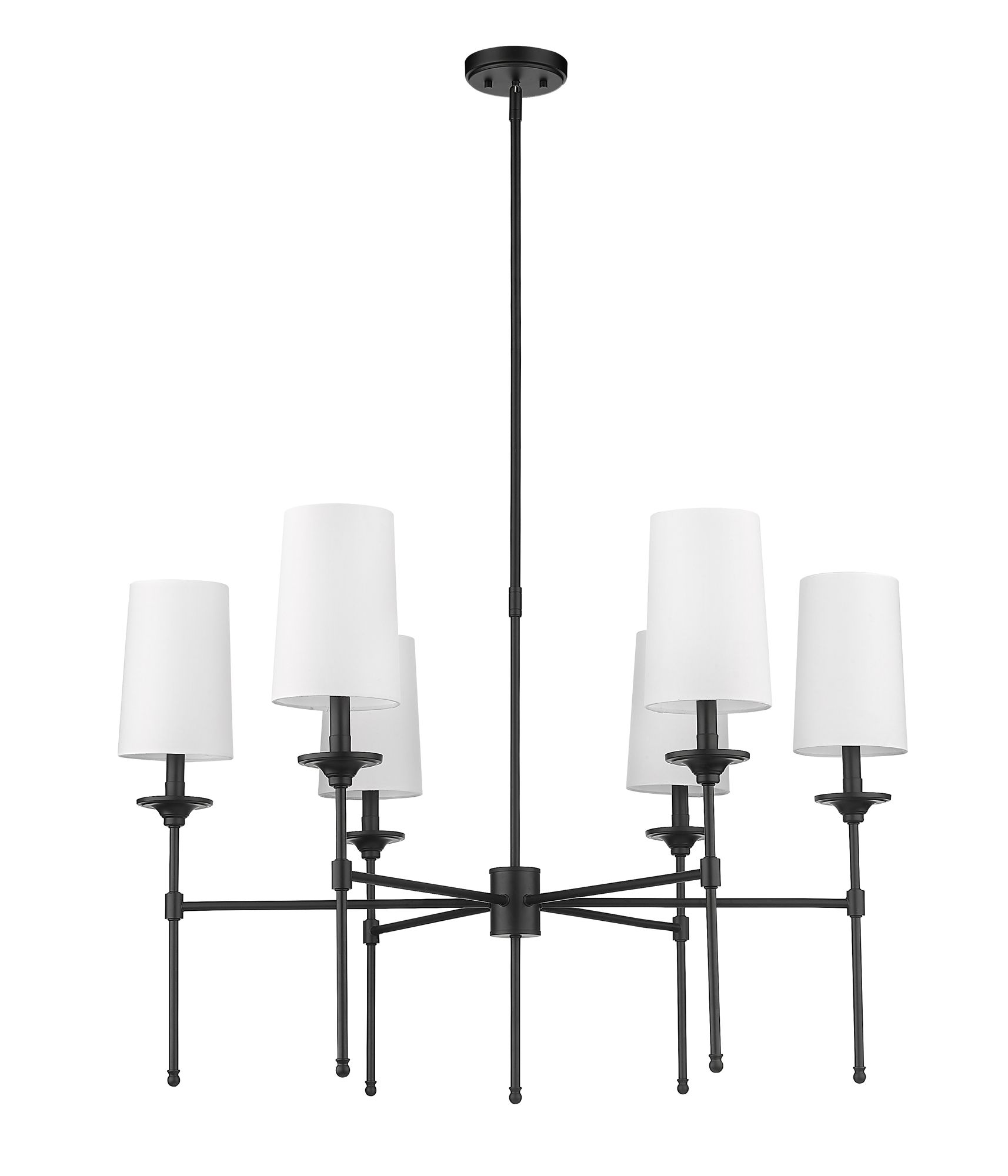 Image 7 Emily by Z-Lite Matte Black 38 inch 6 Light Chandelier more views