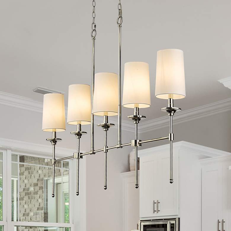 Image 1 Emily by Z-Lite Polished Nickel 5 Light Island Pendant