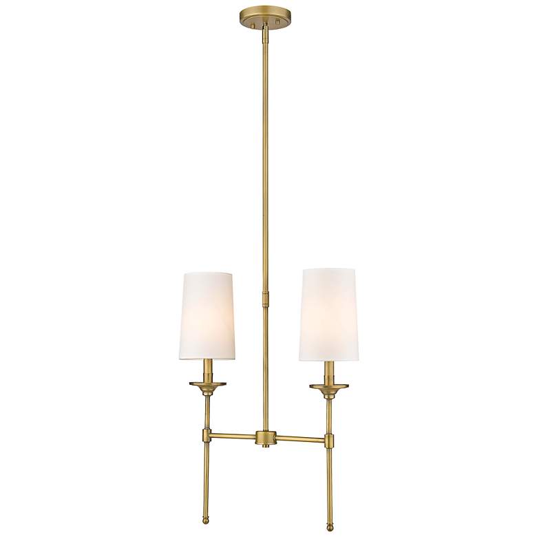 Image 2 Emily by Z-Lite Rubbed Brass 2 Light Island Pendant