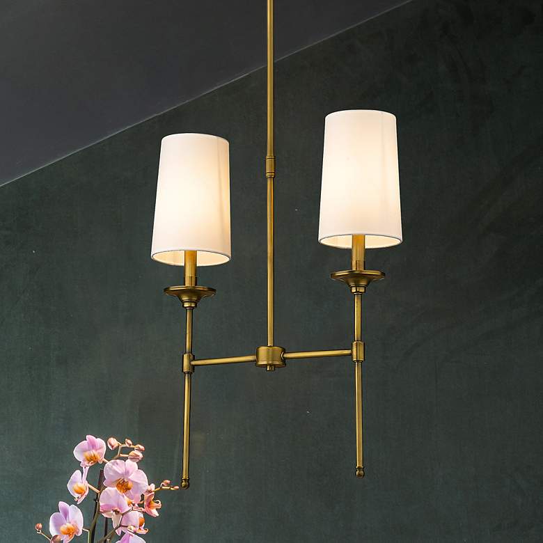 Image 1 Emily by Z-Lite Rubbed Brass 2 Light Island Pendant