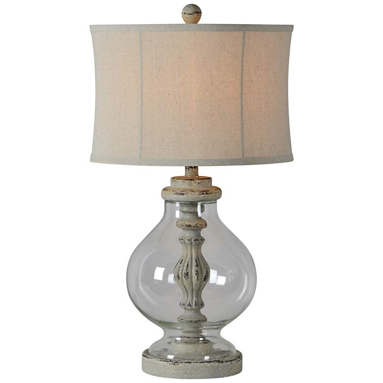 Image 1 Emily Distressed Blue with Clear Glass Table Lamp