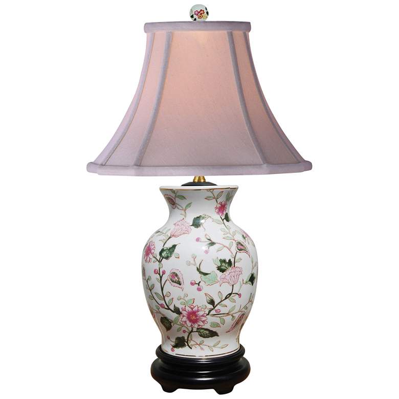 Image 2 Emily Floral Vine 21 inch Multi-Color Porcelain Vase Accent Table Lamp