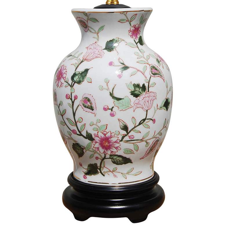 Image 4 Emily Floral Vine 21 inch Multi-Color Porcelain Vase Accent Table Lamp more views