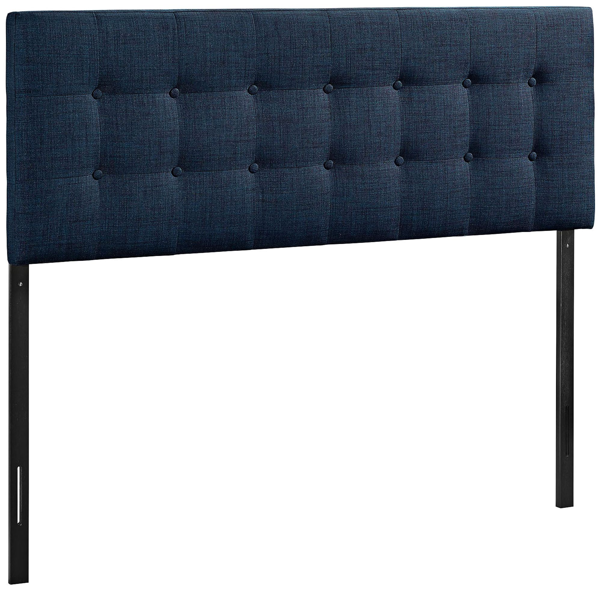 Emily Navy Button-Tufted Fabric Headboard