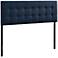 Emily Navy Button-Tufted Fabric Headboard