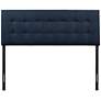 Emily Navy Button-Tufted Queen Fabric Headboard