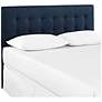 Emily Navy Button-Tufted Queen Fabric Headboard