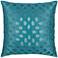 Emily Oval Sheen Peacock Blue 18" Square Throw Pillow