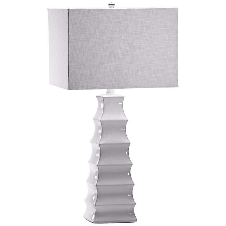 Image 1 Emily Pyramid White Table Lamp