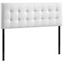 Thumbnail1 of Emily White Button-Tufted Full Faux Leather Headboard