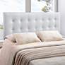 Emily White Button-Tufted Queen Leather Headboard