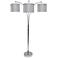 Emjay Brushed Steel 3-Light Modern Arc Floor Lamp