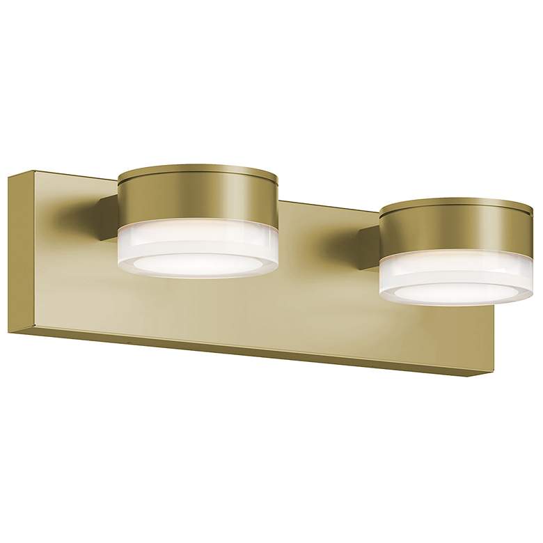 Image 1 Emma 16" Wide 2 Light Light Antique Brass LED Vanity Light