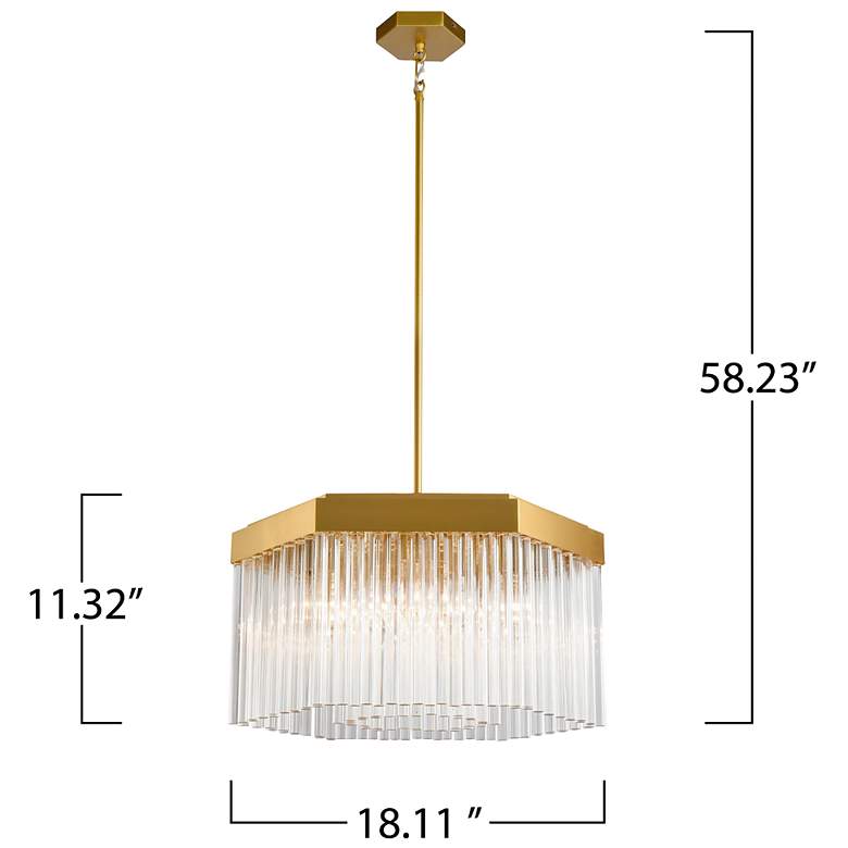 Image 7 Emma 20.9" Wide 7-Light Brushed Brass Chandelier w/ Clear Shade more views