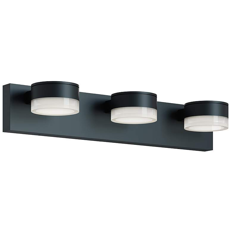Image 1 Emma 24" Wide 3 Light Black LED Vanity Light