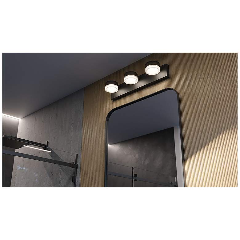 Image 2 Emma 24" Wide 3 Light Black LED Vanity Light more views
