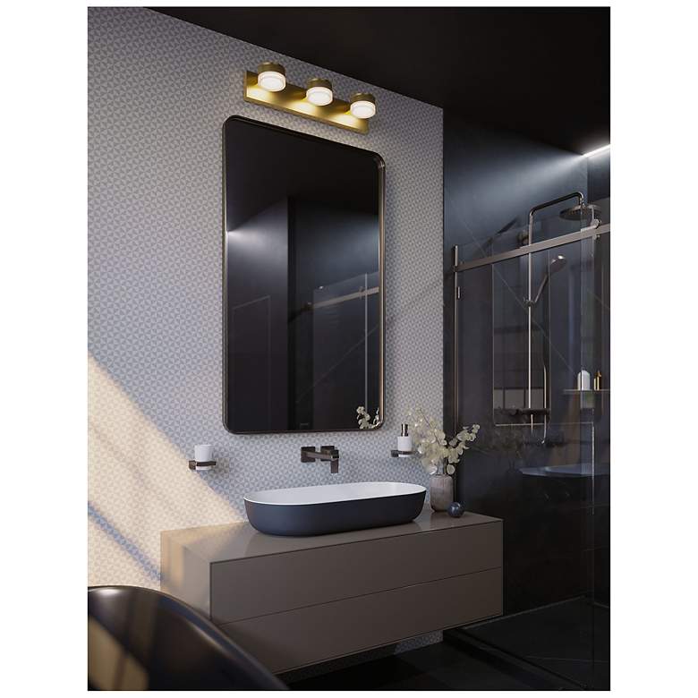 Image 2 Emma 24" Wide 3 Light Light Antique Brass LED Vanity Light more views